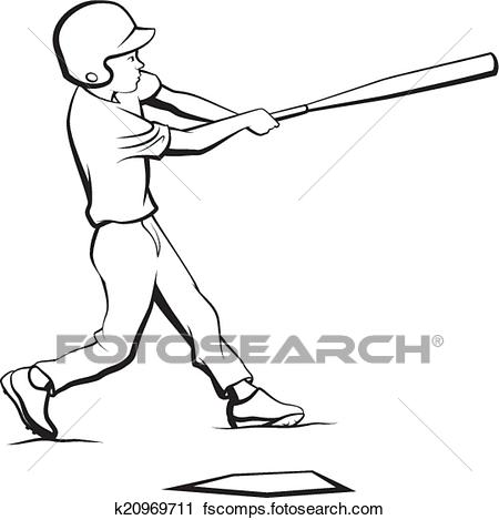 450x469 Clipart Of Baseball Boy Batting K20969711
