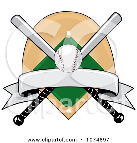 450x470 Clipart Baseball Bat Banner Field And Ball Logo 3