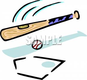 300x275 Baseball Bat Swinging At A Ball