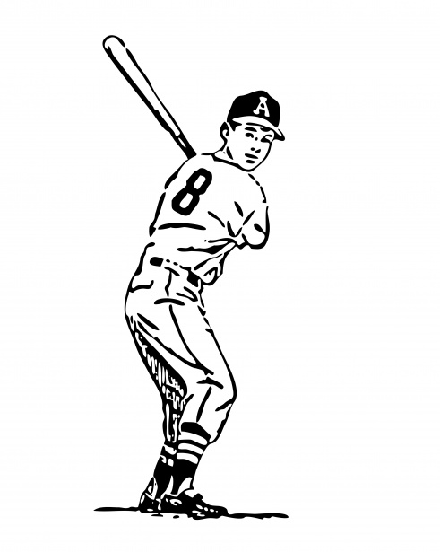 491x615 Baseball Batter Clipart Line Art Free Stock Photo
