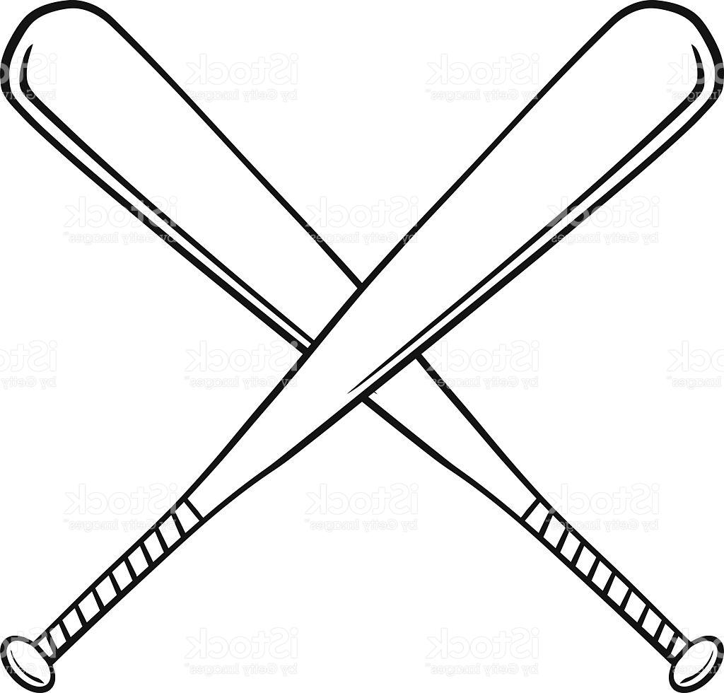 1024x980 Best Free Black And White Crossed Baseball Bats Vector Pictures