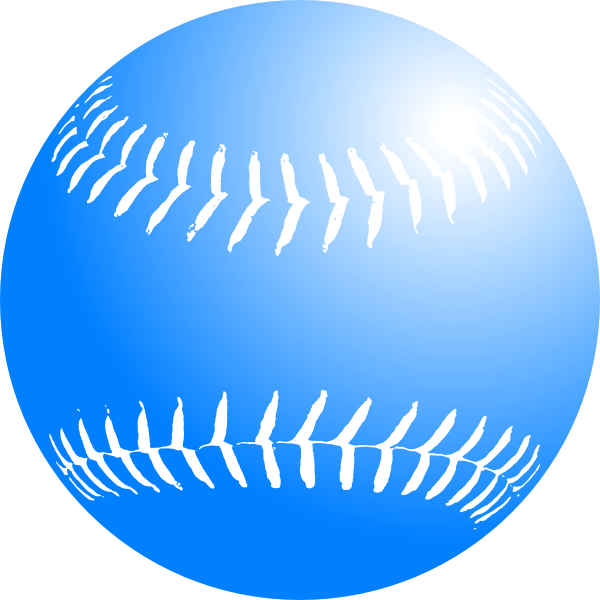 600x600 Blue Softball Clip Art