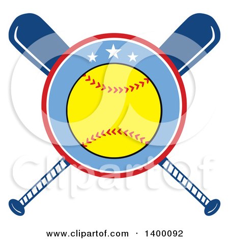 450x470 Clipart Of Crossed Wooden Baseball Bats And A Ball