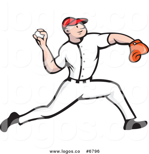 600x620 Royalty Free Clip Art Vector Logo Of A Baseball Player Pitcher