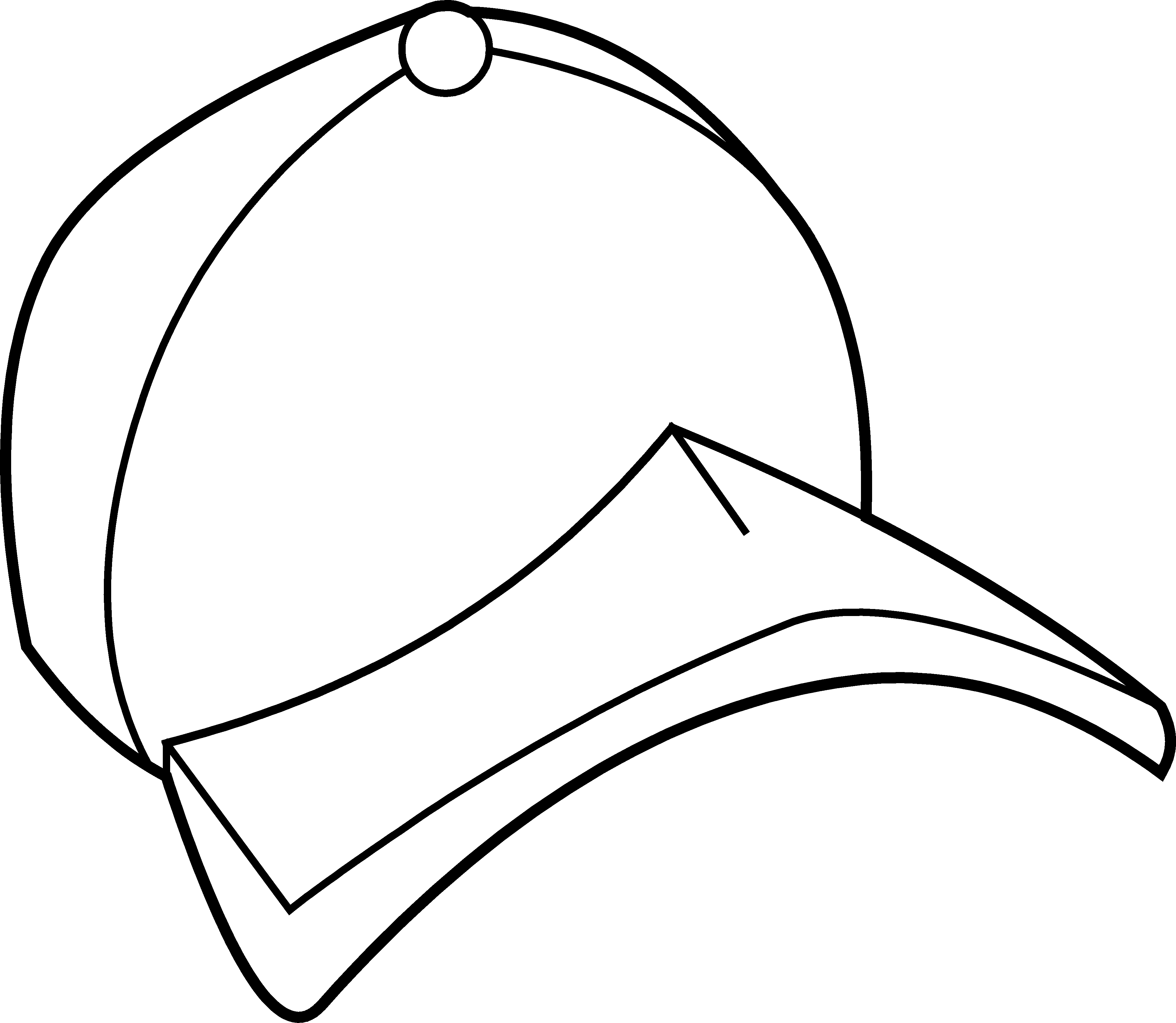 4009x3489 Baseball Hat Baseball Cap Coloring Page Free Clip Art