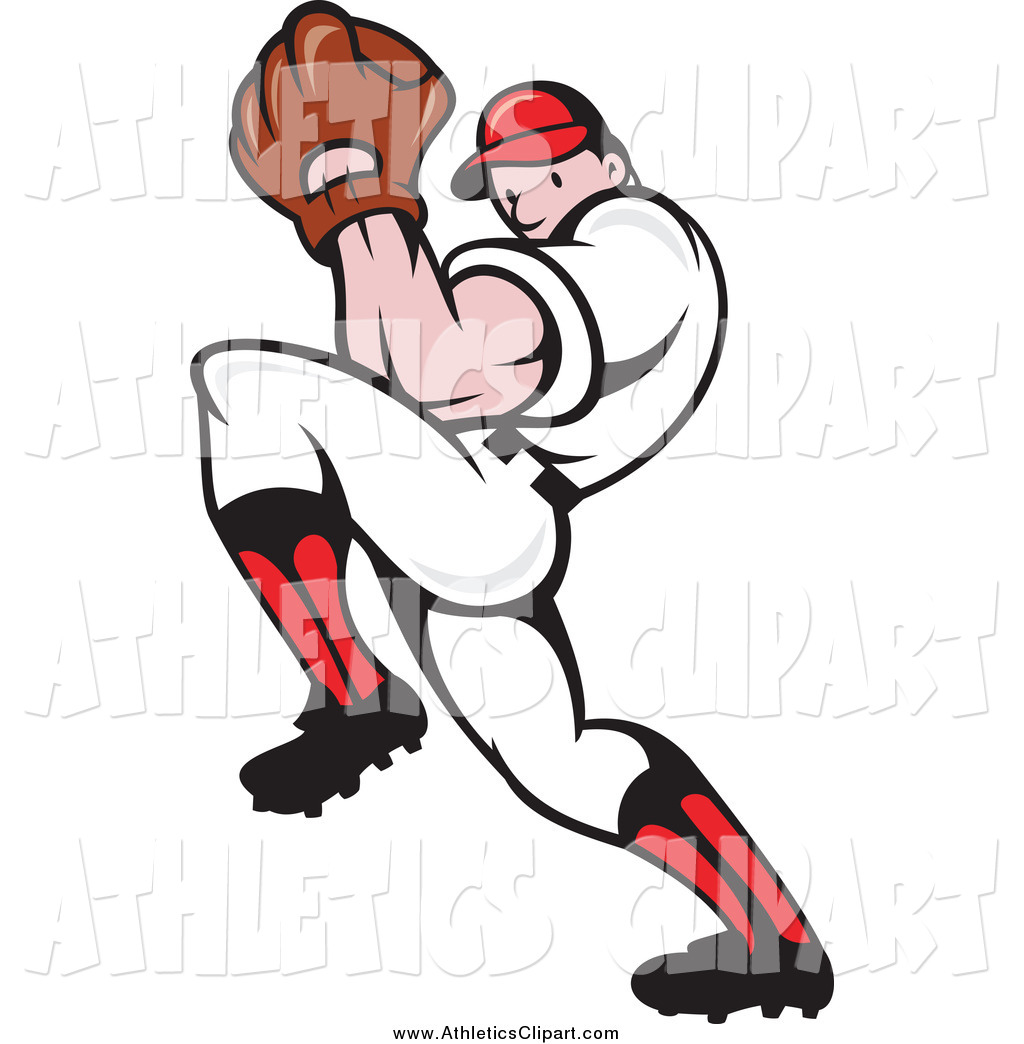 1024x1044 Clip Art Of A Cartoon White Male Baseball Player Pitching By