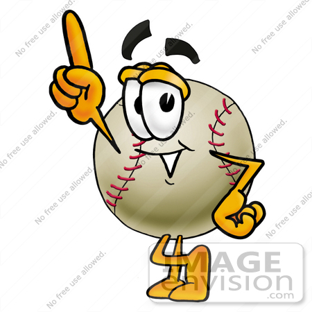 450x450 Clip Art Graphic Of A Baseball Cartoon Character Pointing Upwards