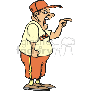300x300 Royalty Free Upset Baseball Coach Yelling 168213 Vector Clip Art