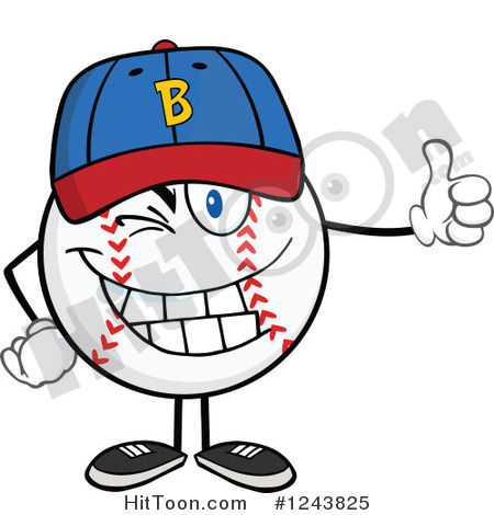 450x470 Clipart Of Cartoon Baseball Character Wearing Hat, Giving