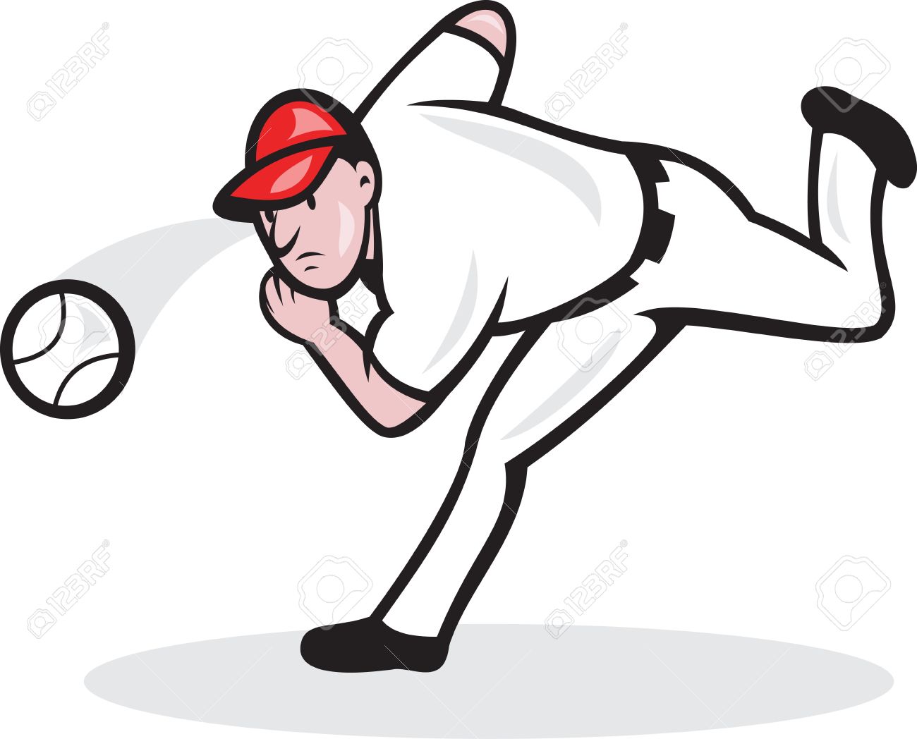 1300x1048 Illustration Of A American Baseball Player Pitcher Throwing Ball