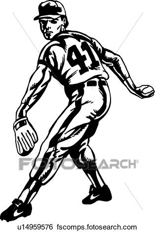 314x470 Clip Art Of Baseball Pitcher U14959576