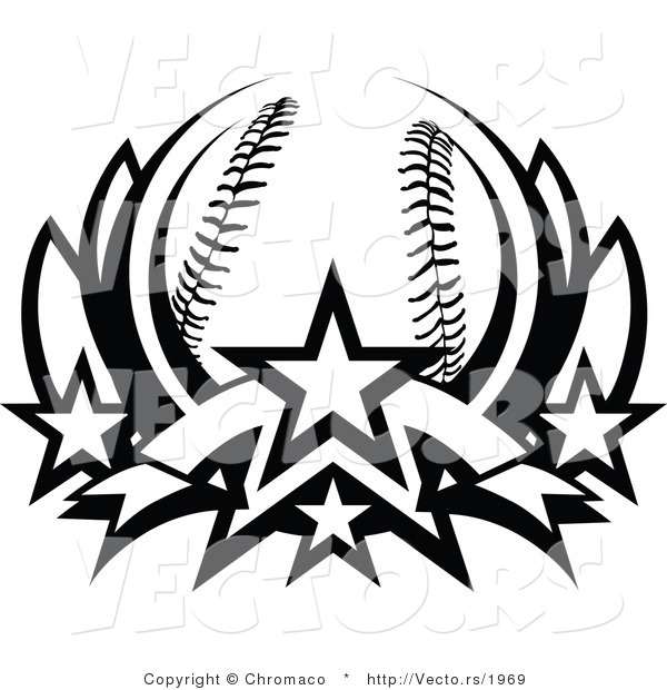 600x620 Vector Of A Baseball Lotus With 4 Stars