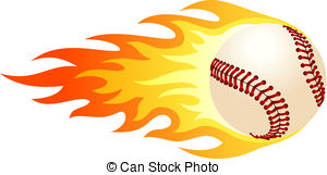 300x161 Free Flaming Baseball Clipart