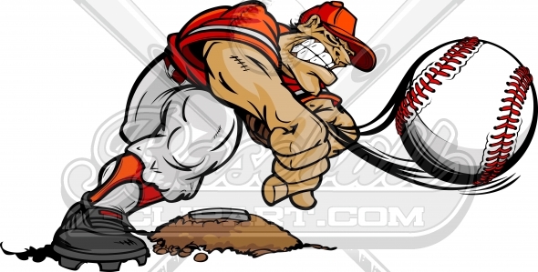 590x299 Cartoon Baseball Pitcher Vector Clipart Image