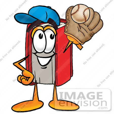450x450 Clip Art Graphic Of A Book Cartoon Character Catching A Baseball