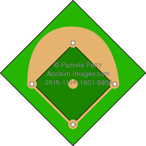 300x300 Art Image Of A Baseball Diamond Diagram