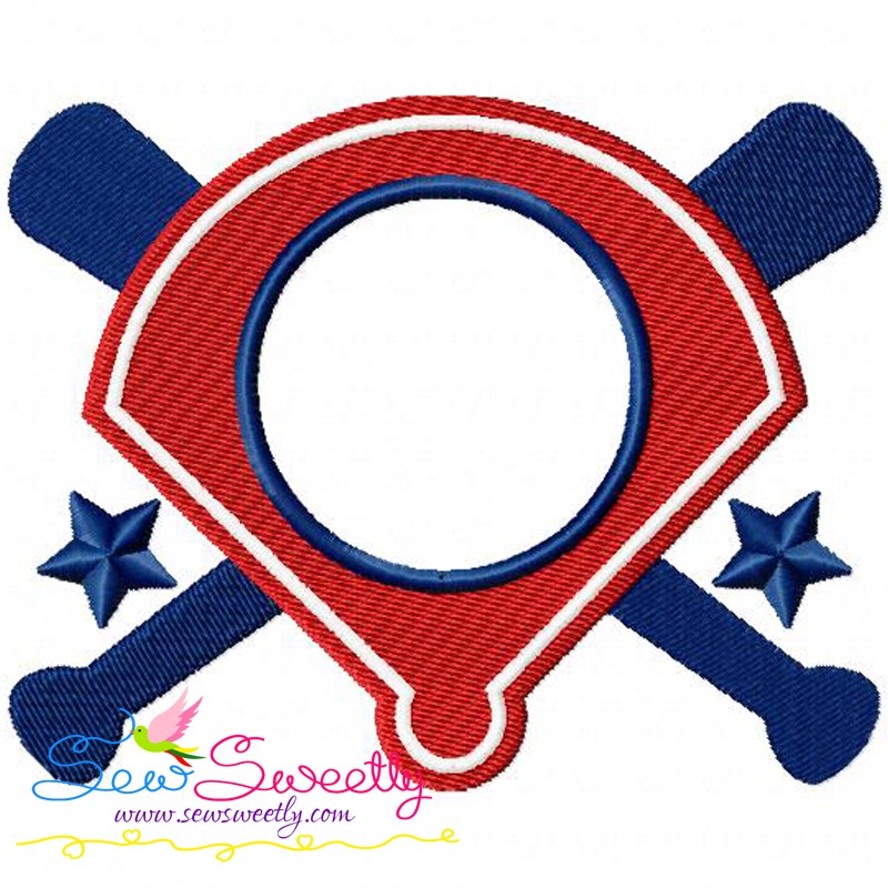 800x800 Baseball Diamond Monogram Machine Embroidery Design