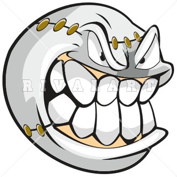 361x361 Sports Clipart Image Of Vector Graphic Mean Baseball With Face