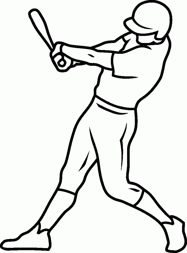 640x865 Baseball Coloring Pages Batting