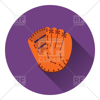 400x400 Baseball Glove Icon, Flat Color Design Royalty Free Vector Clip