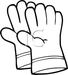 275x300 black gloves clip art