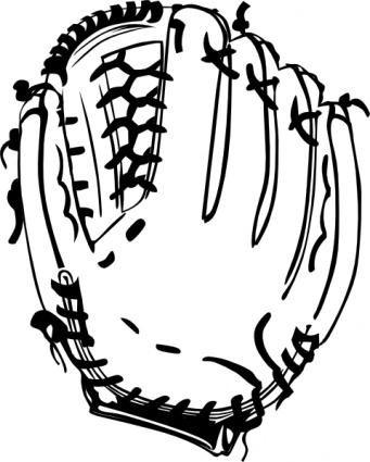 341x425 Baseball Glove Clipart Black And White Free 3