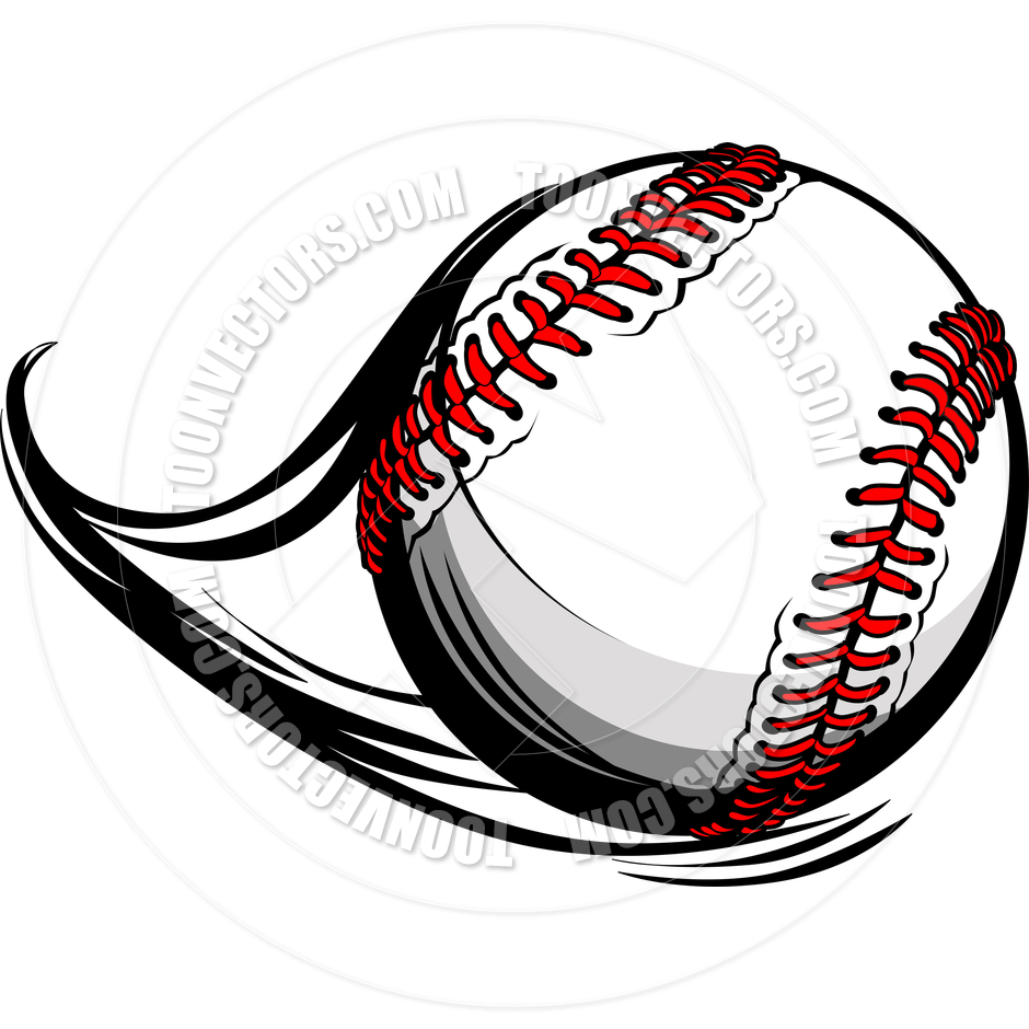 940x940 Moving Baseball Or Softball With Laces And Movement Lines Vector