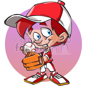 300x300 Royalty Free Young Baseball Player Cartoon 389867 Vector Clip Art
