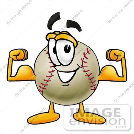 450x450 Clip Art Graphic Of A Baseball Cartoon Character Flexing His Arm