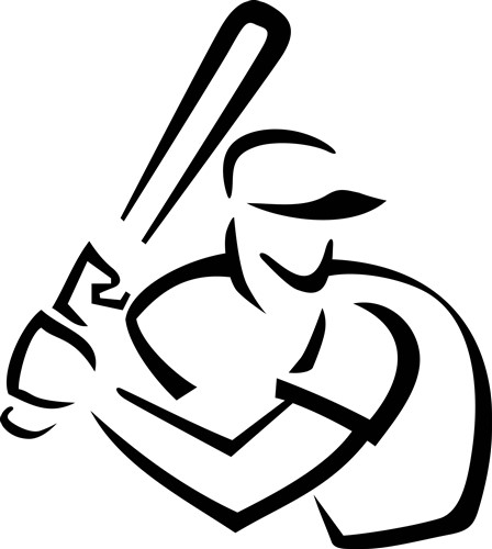 448x500 Baseball Batter Outline