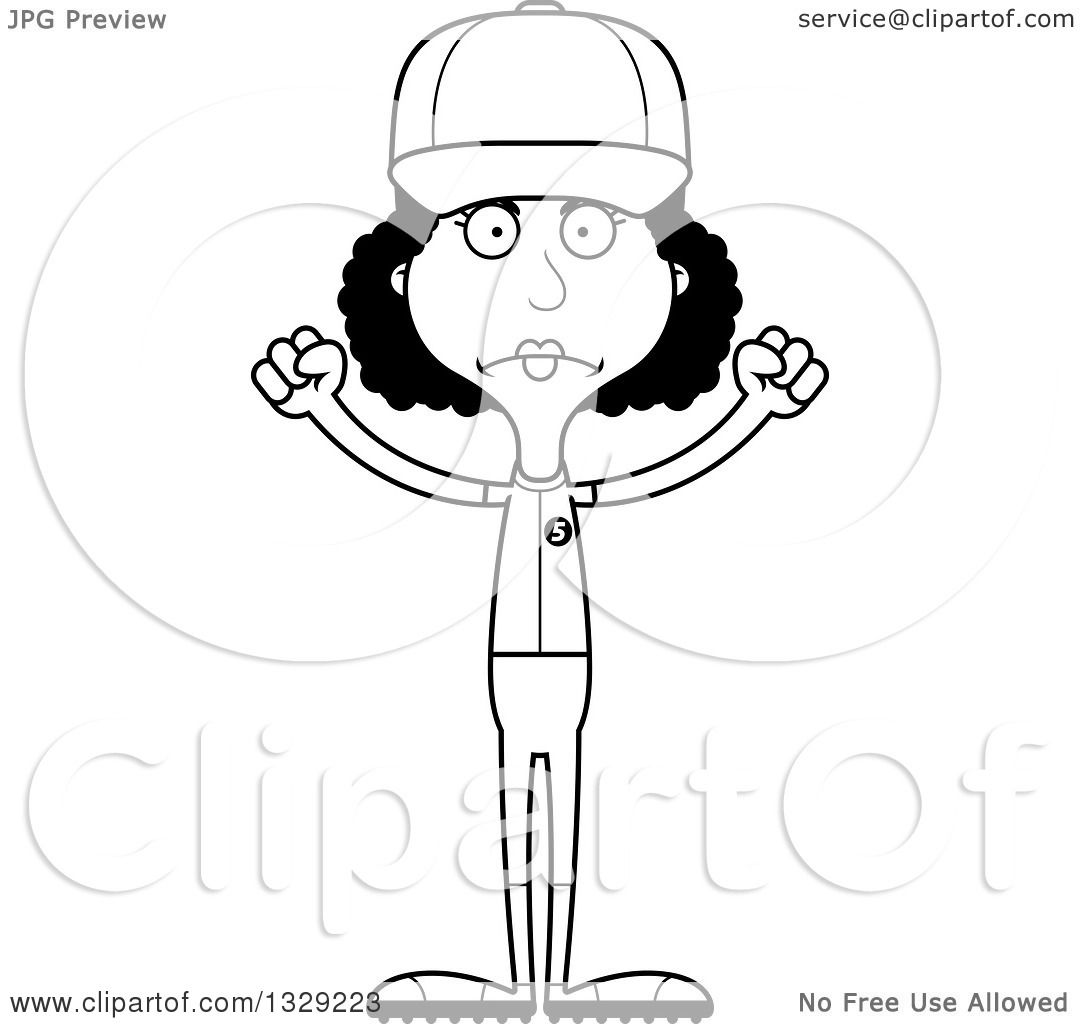 1080x1024 Lineart Clipart Of A Cartoon Black And White Angry Tall Skinny