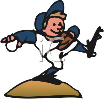 350x335 Cartoon Of A Baseball Pitcher