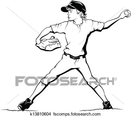 450x402 Clipart Of Boy Baseball Pitcher K13810604