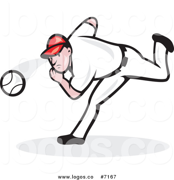 600x620 Royalty Free Clip Art Vector Baseball Player Pitcher Throwing Logo