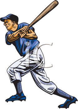 251x350 Royalty Free Illustration Of A Baseball Player Swinging His Bat