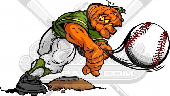 590x336 Jack O Lantern Baseball Vector Clipart Image