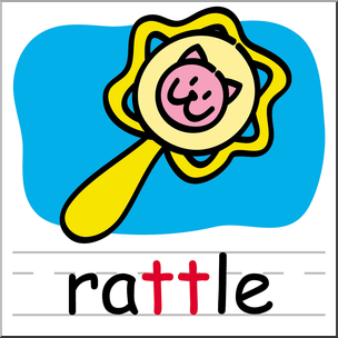 304x304 Clip Art Basic Words Double Consonants Tt Rattle Color I