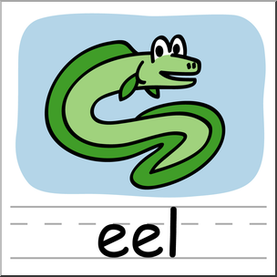 304x304 Clip Art Basic Words Eel Color Labeled I Abcteach