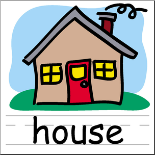 304x304 Clip Art Basic Words House Color Labeled I Abcteach