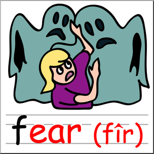 304x304 Clip Art Basic Words Ear Phonics Fear Color I