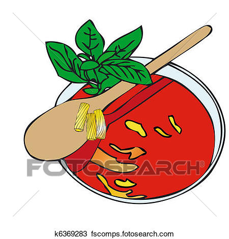 450x470 Drawing Of Pasta With Tomato Sauce And Basil K6369283