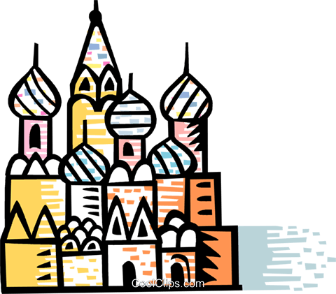 480x421 St. Basil's Cathedral Red Square Moscow Royalty Free Vector Clip