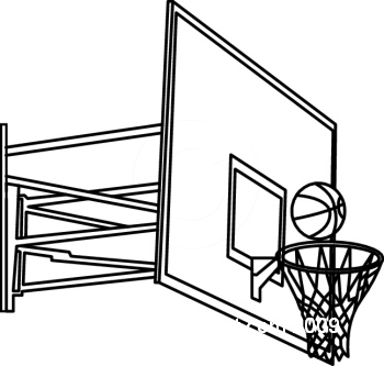 350x333 Basketball Hoop Clipart Black And White