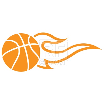 400x400 Symbolic Flaming Basketball Ball Royalty Free Vector Clip Art