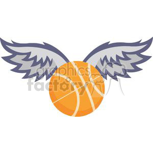 300x300 Royalty Free Basketball With Wings 379667 Vector Clip Art Image