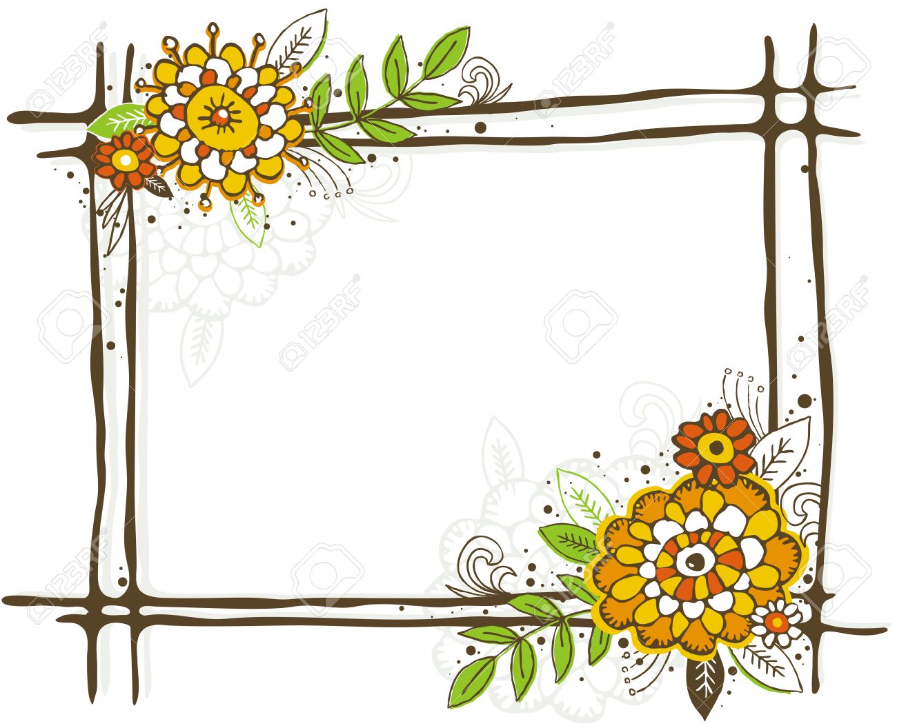 1300x1056 How To Draw A Flower Border Choice Image