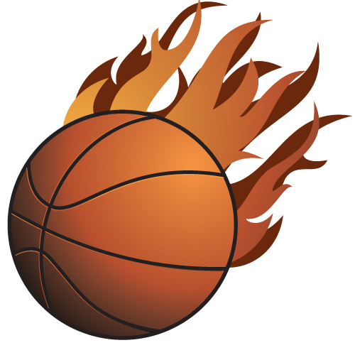 500x500 Basketball On Fire Clipart