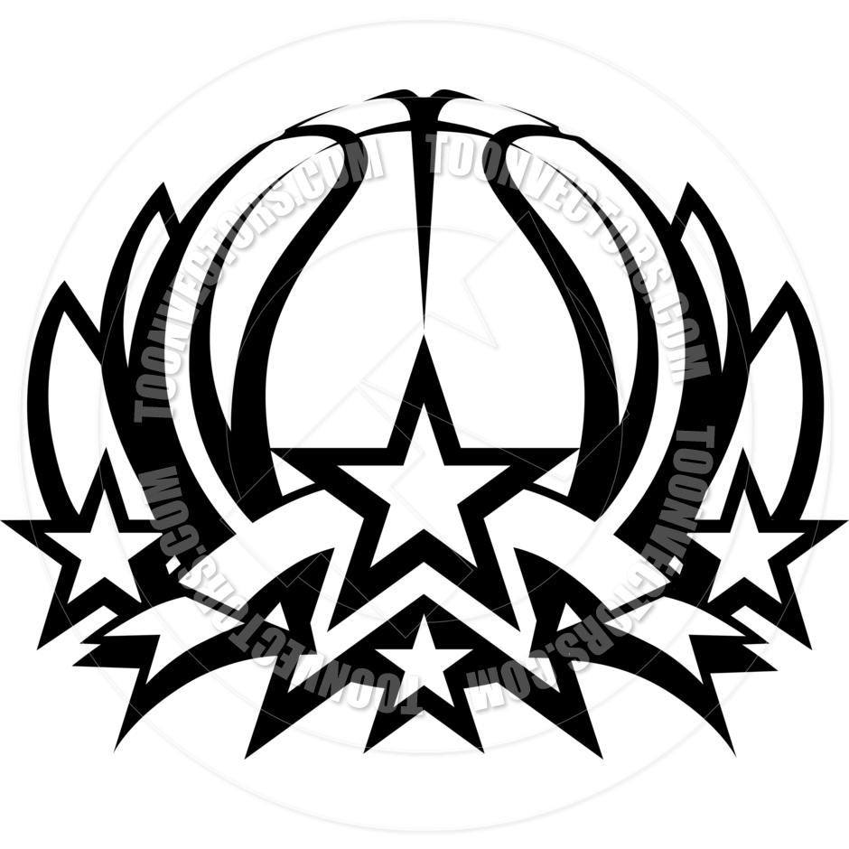940x940 Basketball Vector Graphic Template With Stars By Chromaco Toon