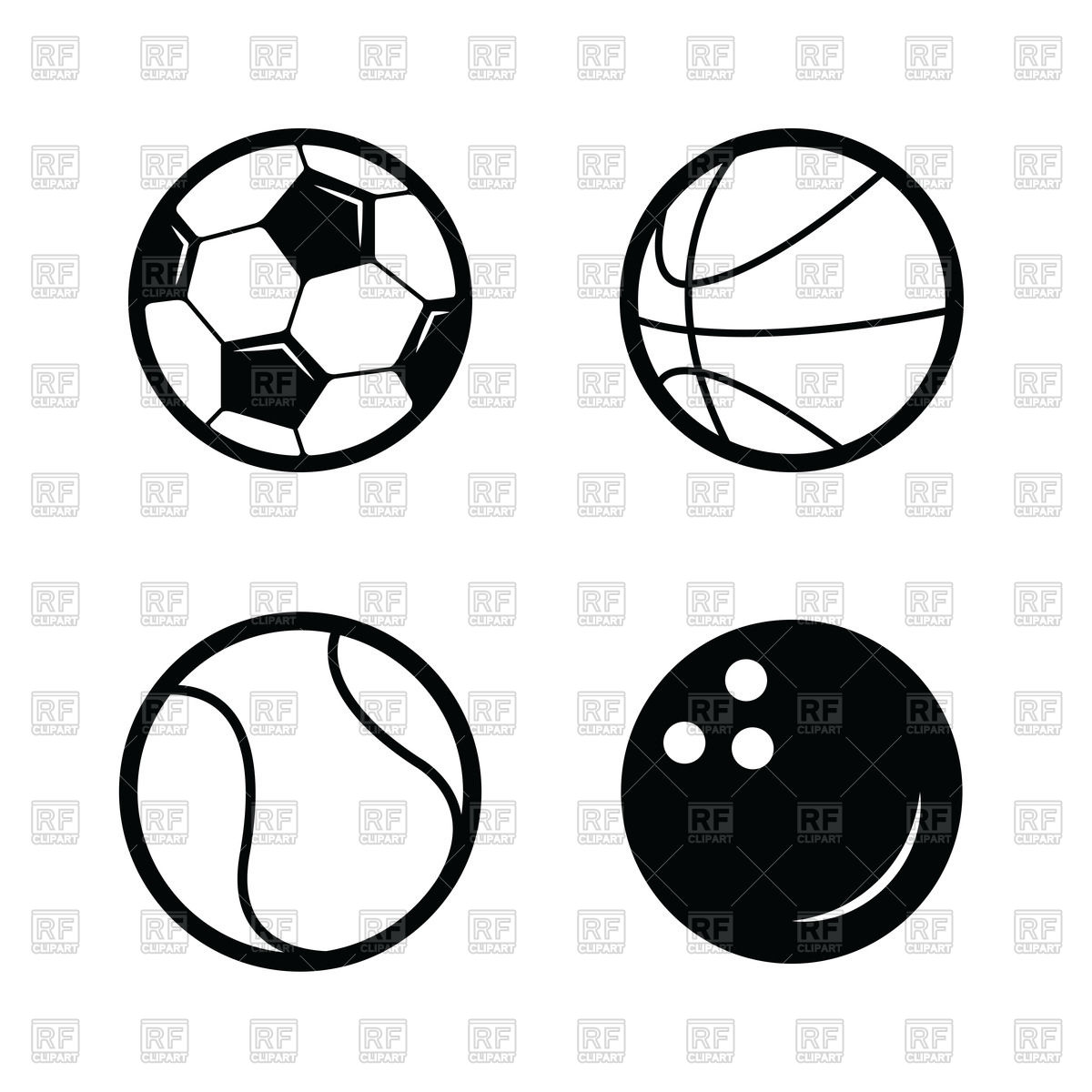 1200x1200 Soccer, Basketball, Tennis And Bowling Balls Icon Royalty Free