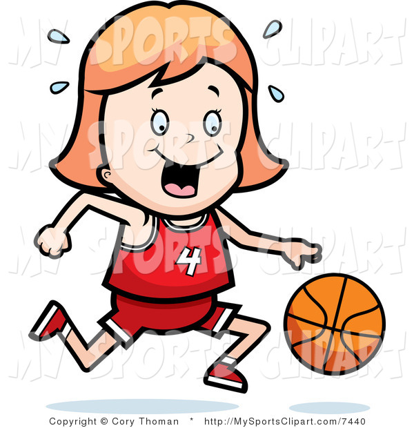 600x620 Sports Clip Art Of A Basketball Girl Dribbling A Basketball Down